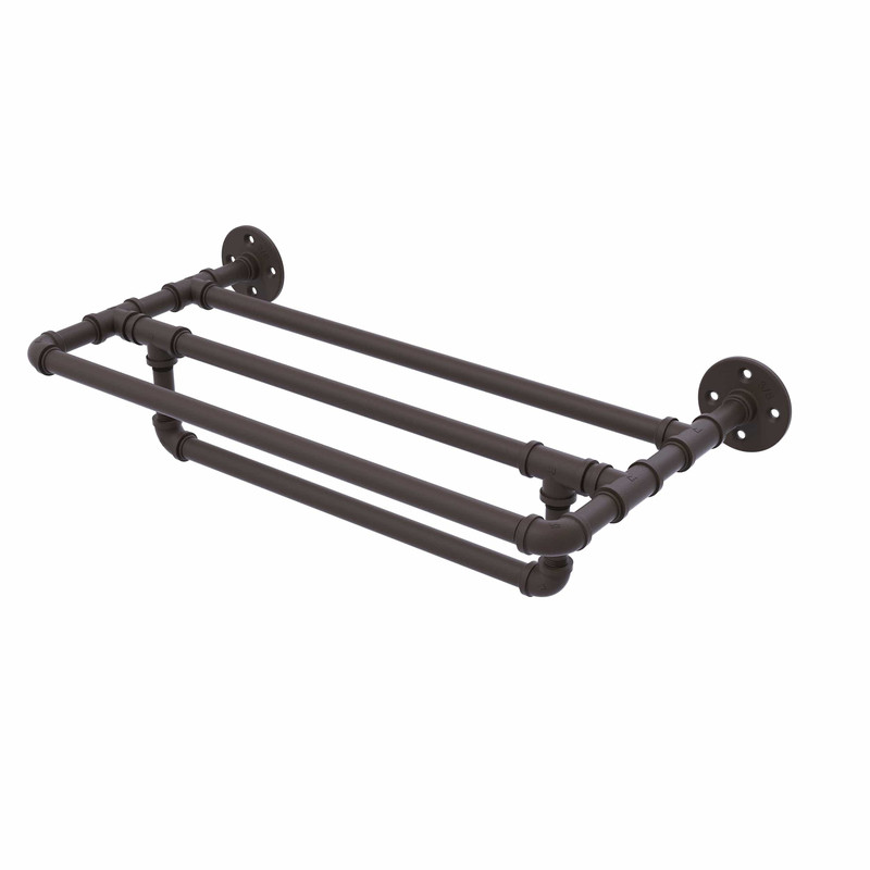 30" Wall Mounted Towel Shelf with Towel Bar, Oil Rubbed Bronze Finish